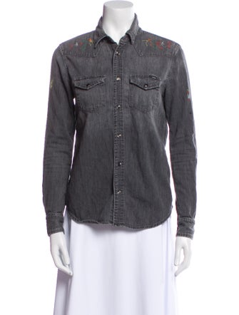 Mother Long Sleeve Button-Up Top