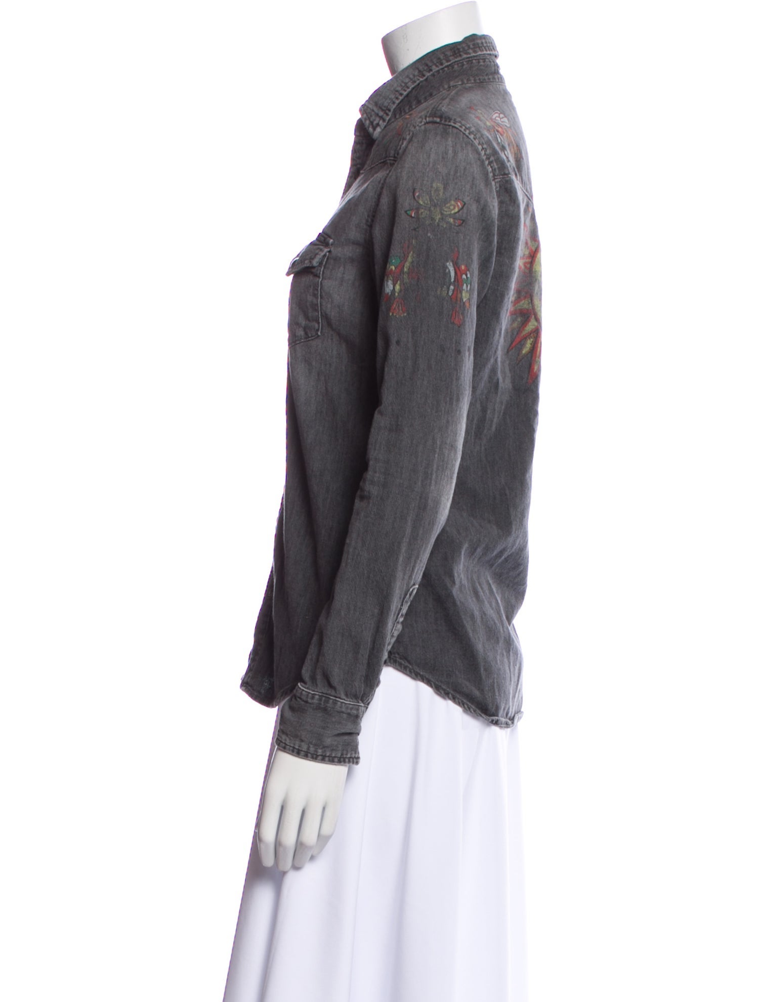 Mother Long Sleeve Button-Up Top