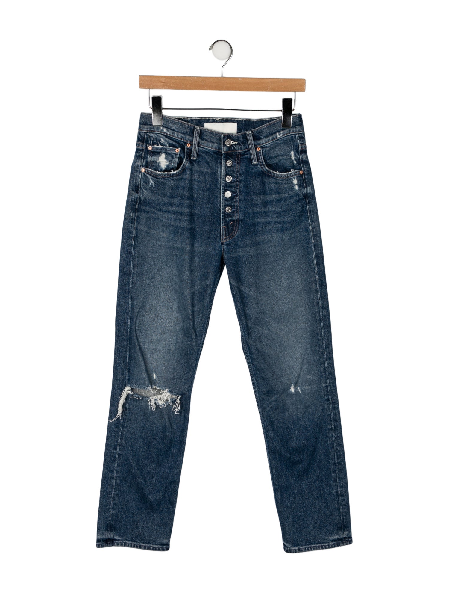 Mother Mid-Rise Straight Leg Jeans