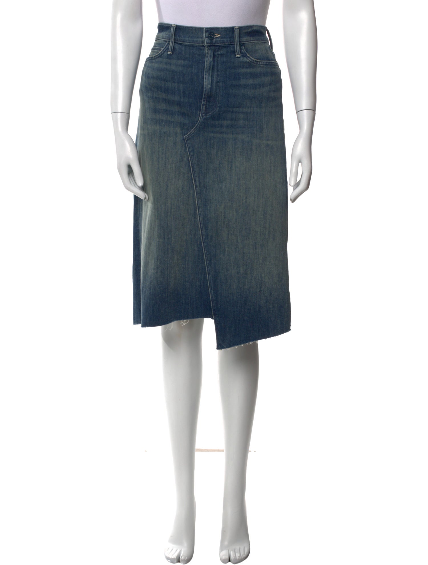 Mother Raw-Edge Trim Knee-Length Skirt