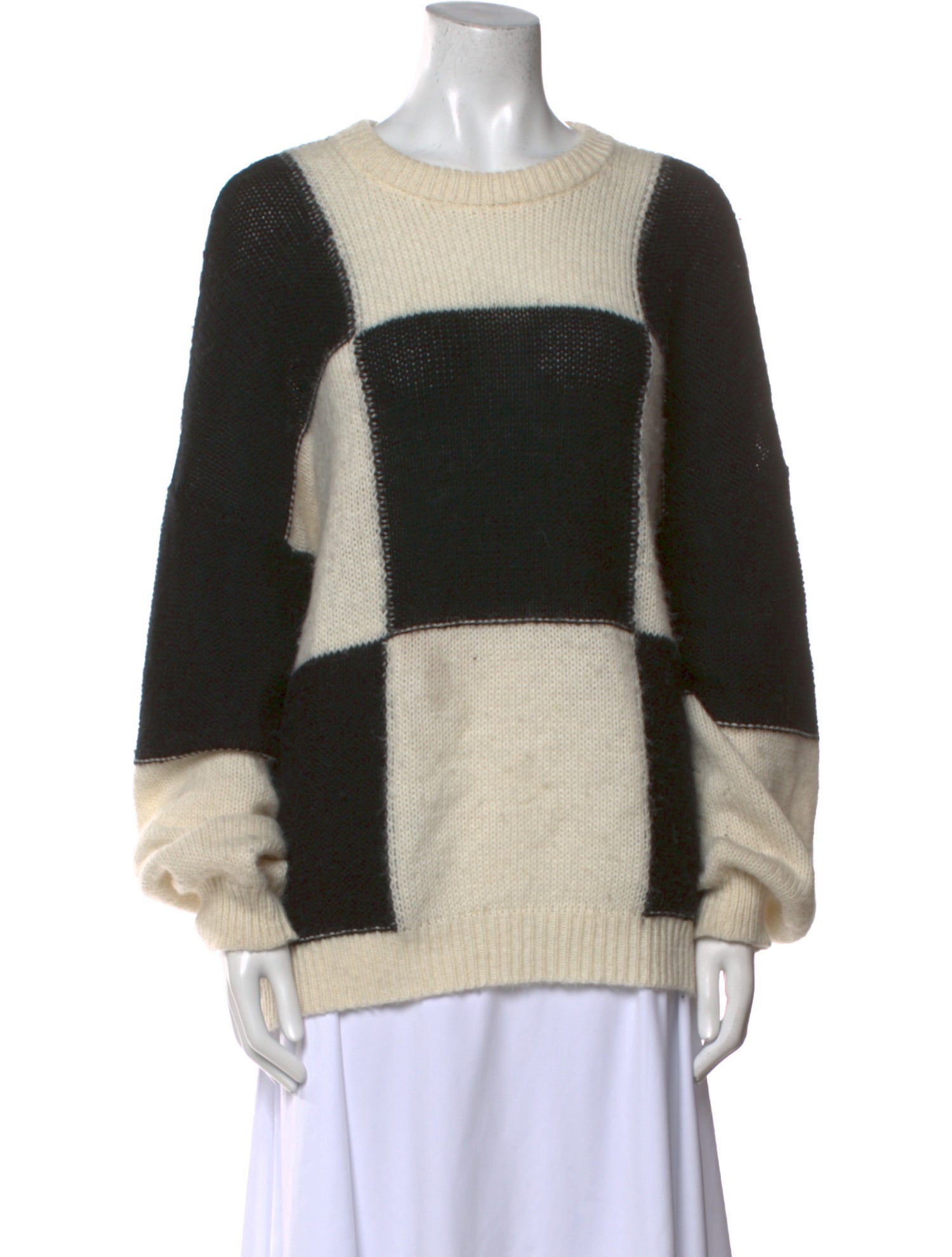 Mother Colorblock Pattern Scoop Neck Sweater