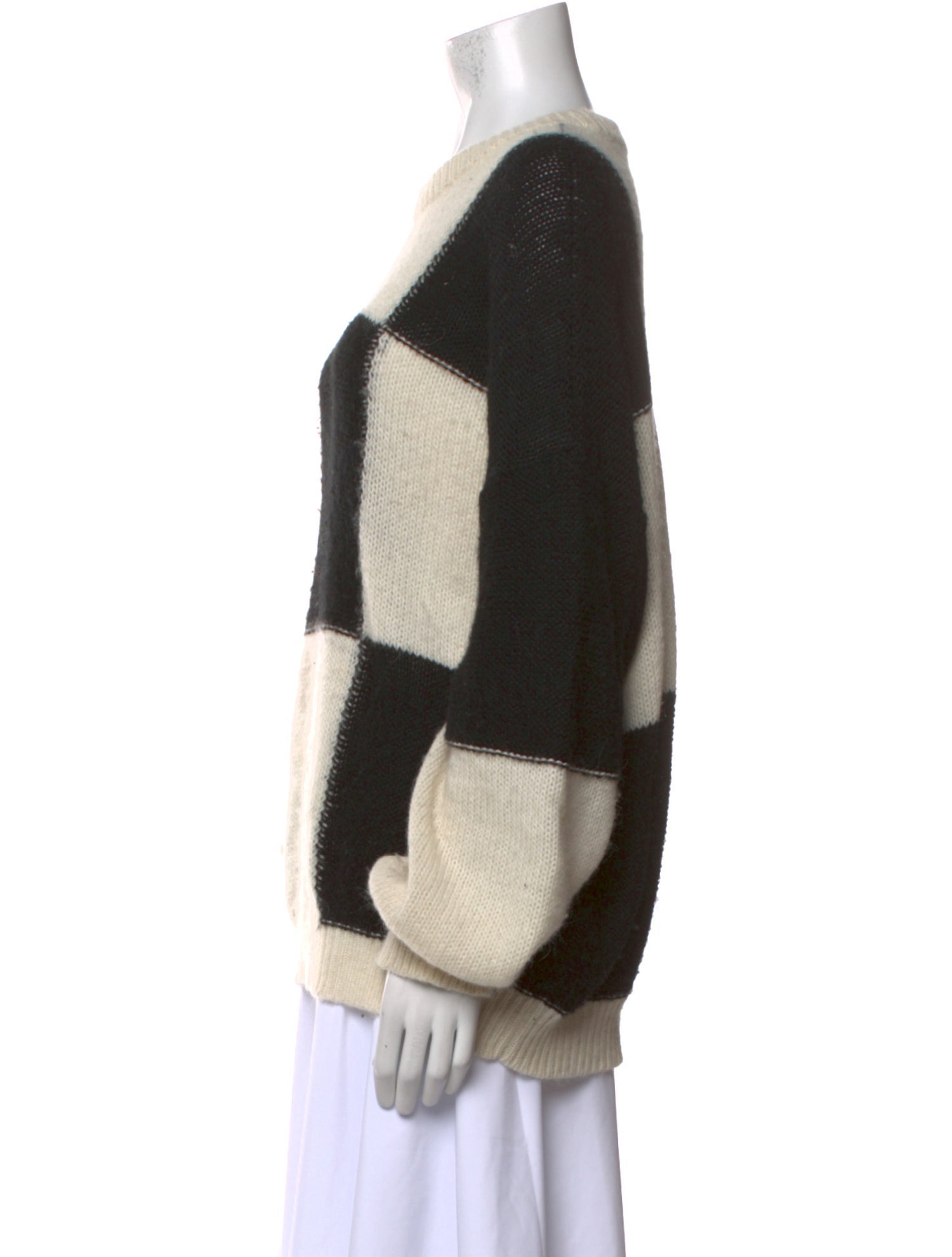 Mother Colorblock Pattern Scoop Neck Sweater