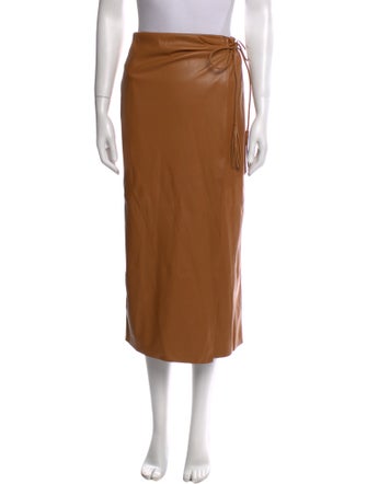 Mother Faux Leather Midi Length Skirt