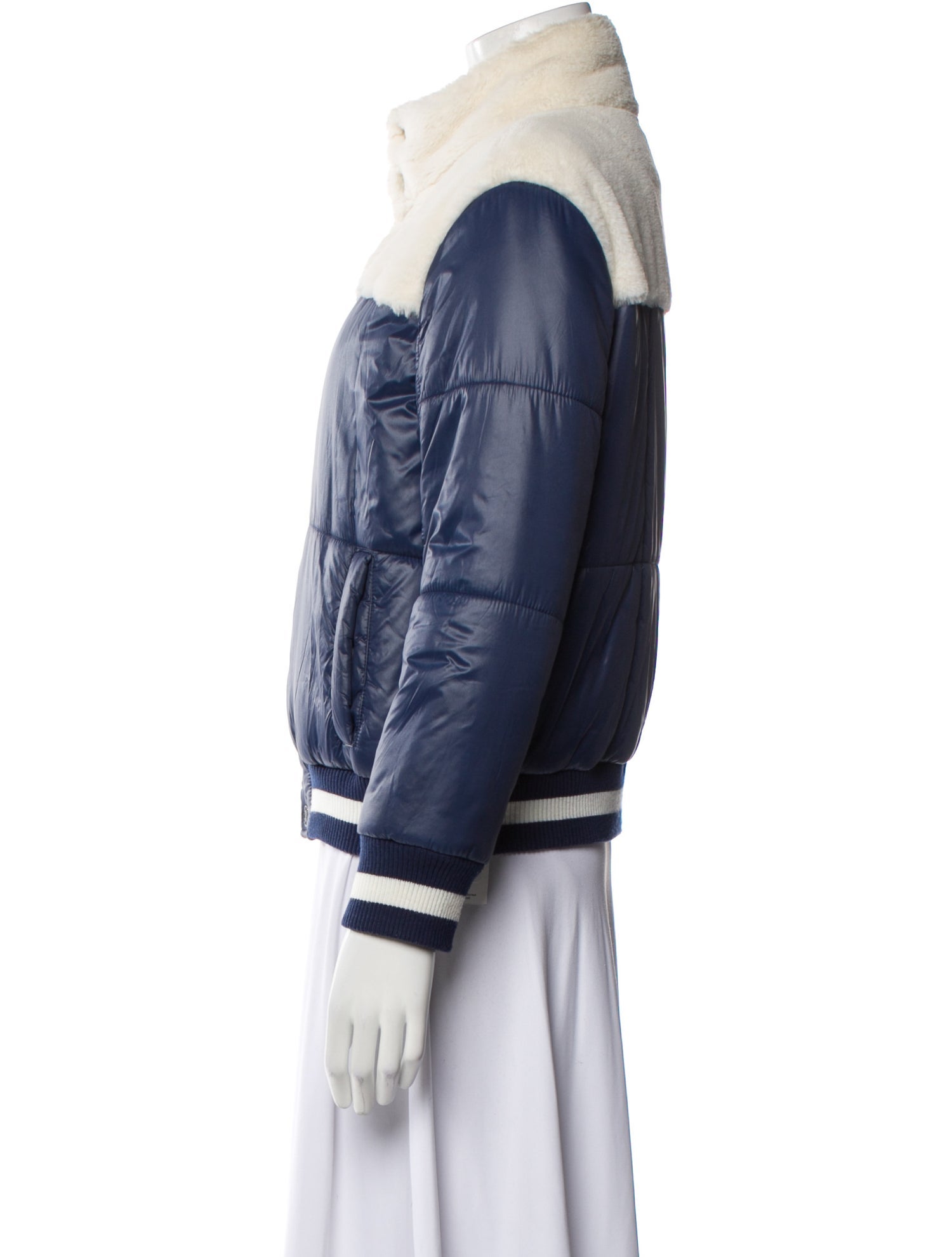 Mother Nylon Colorblock Pattern Bomber Jacket