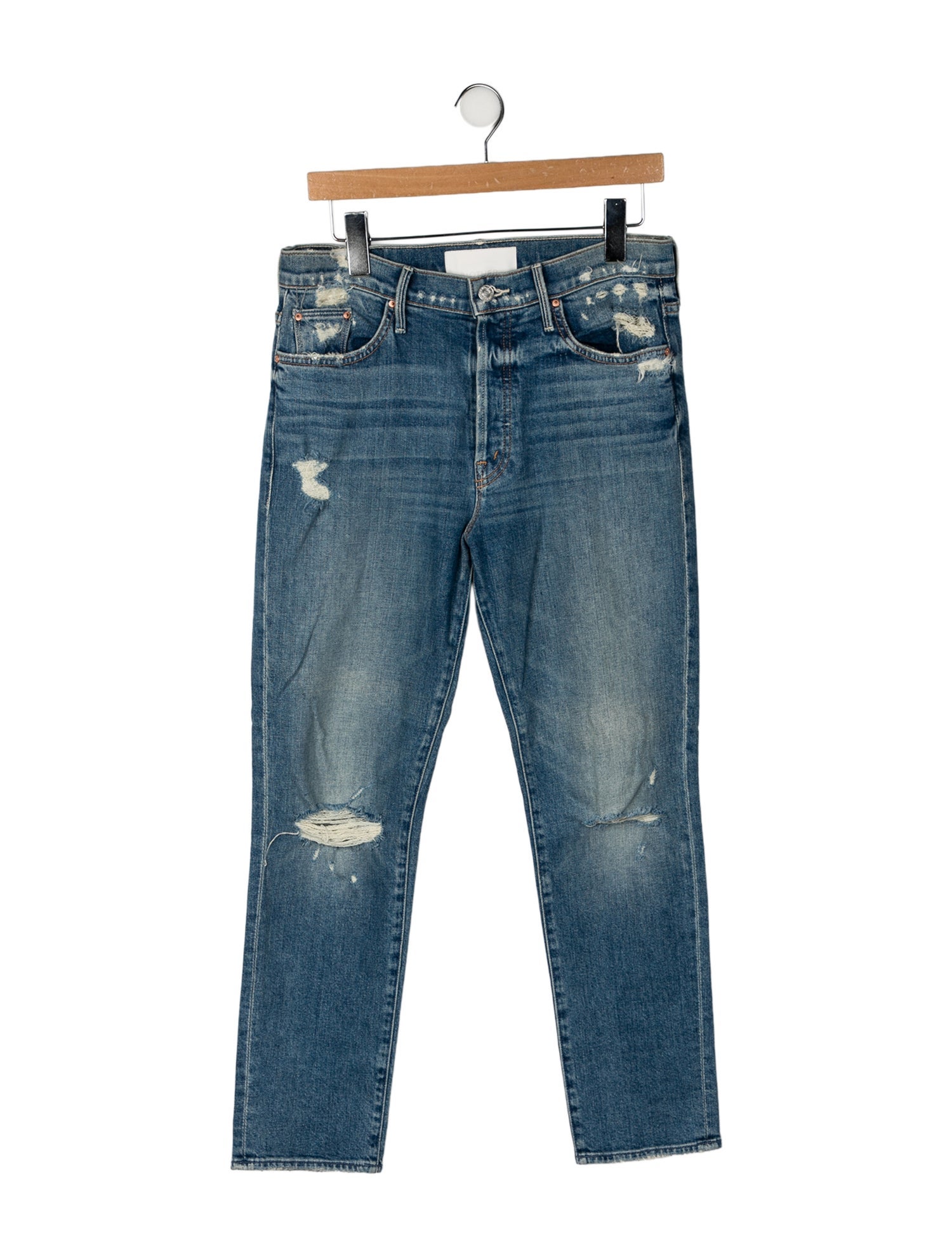 Mother Mid-Rise Straight Leg Jeans