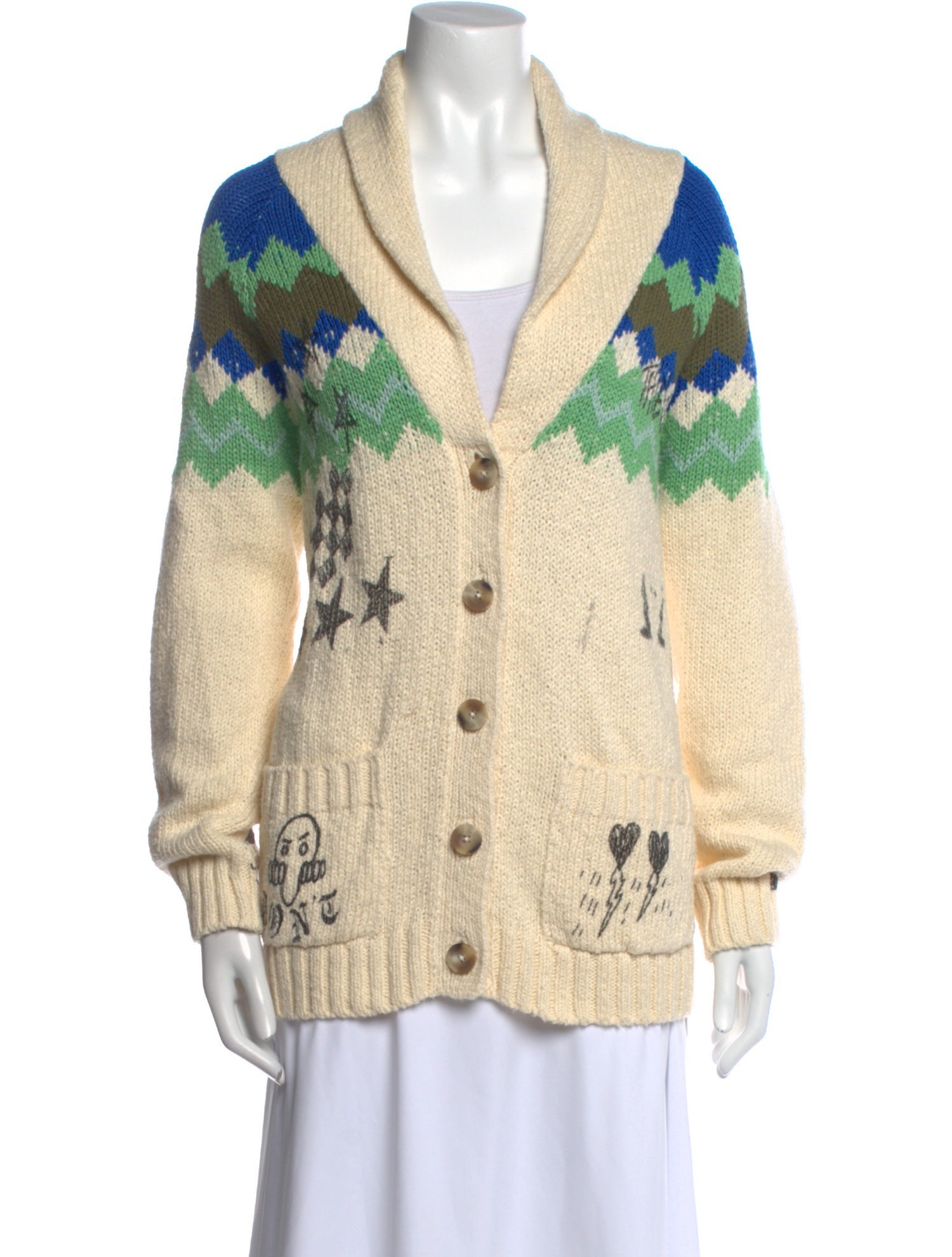 Mother Printed V-Neck Sweater