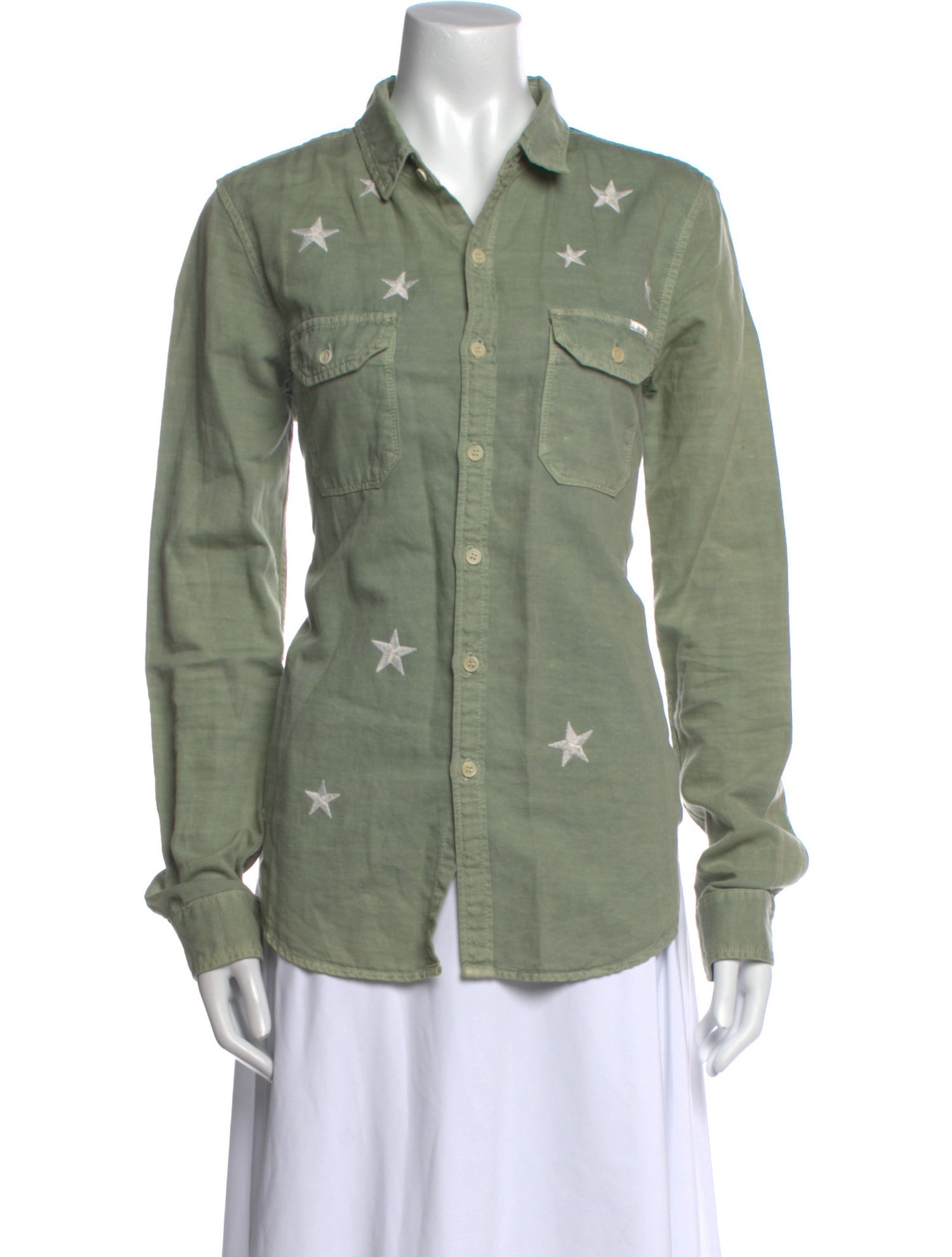 Mother Long Sleeve Button-Up Top