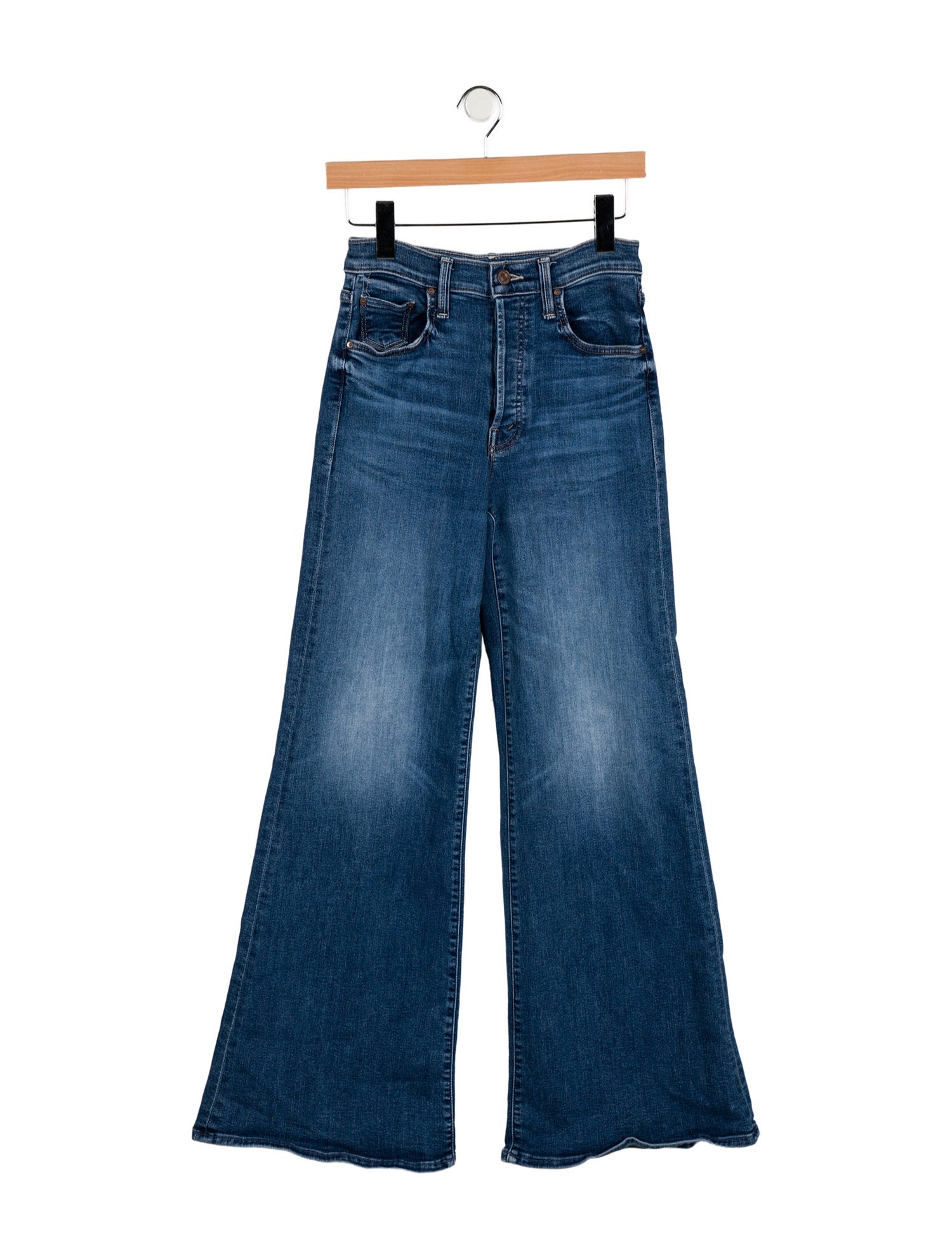Mother Mid-Rise Wide Leg Jeans