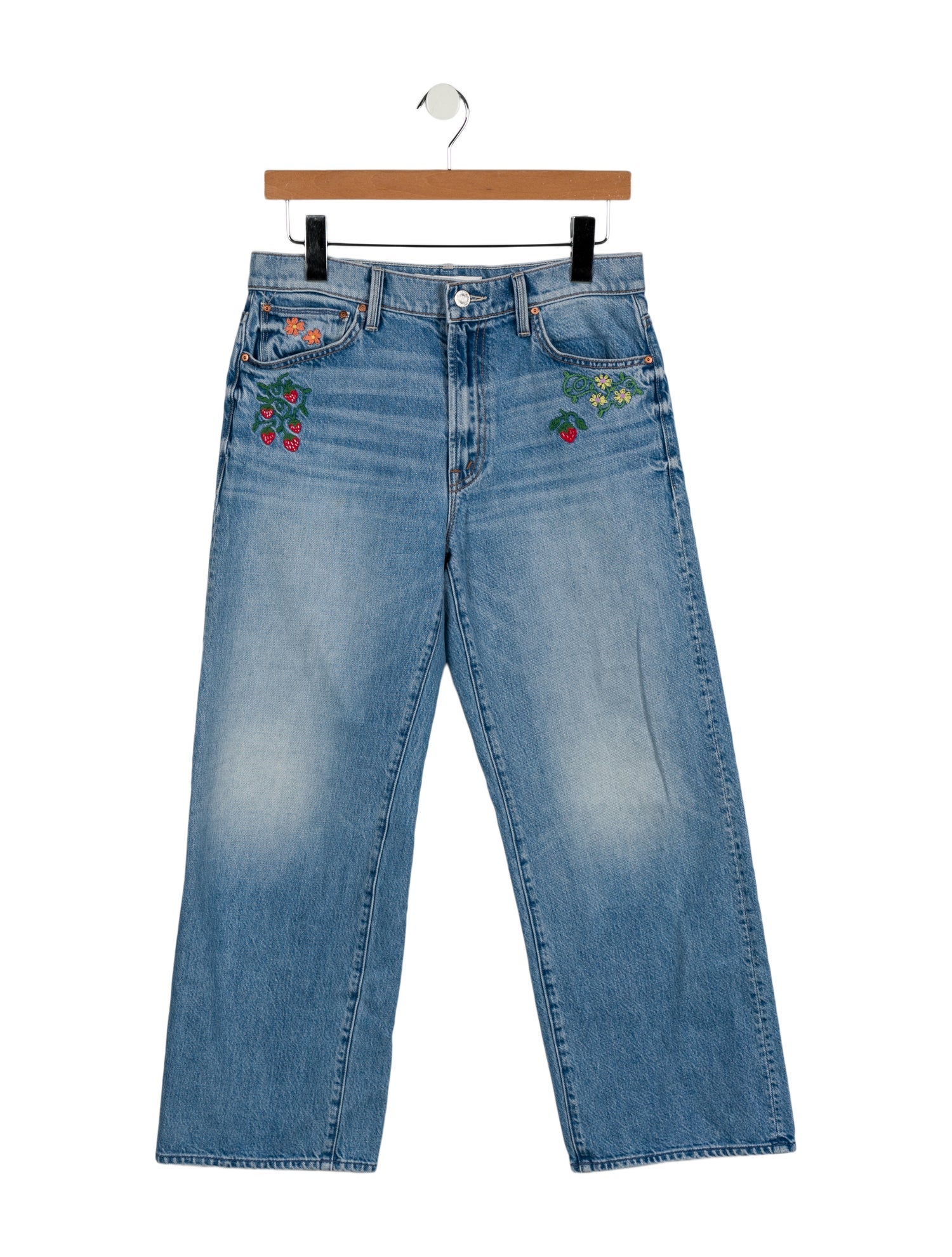 Mother Mid-Rise Wide Leg Jeans