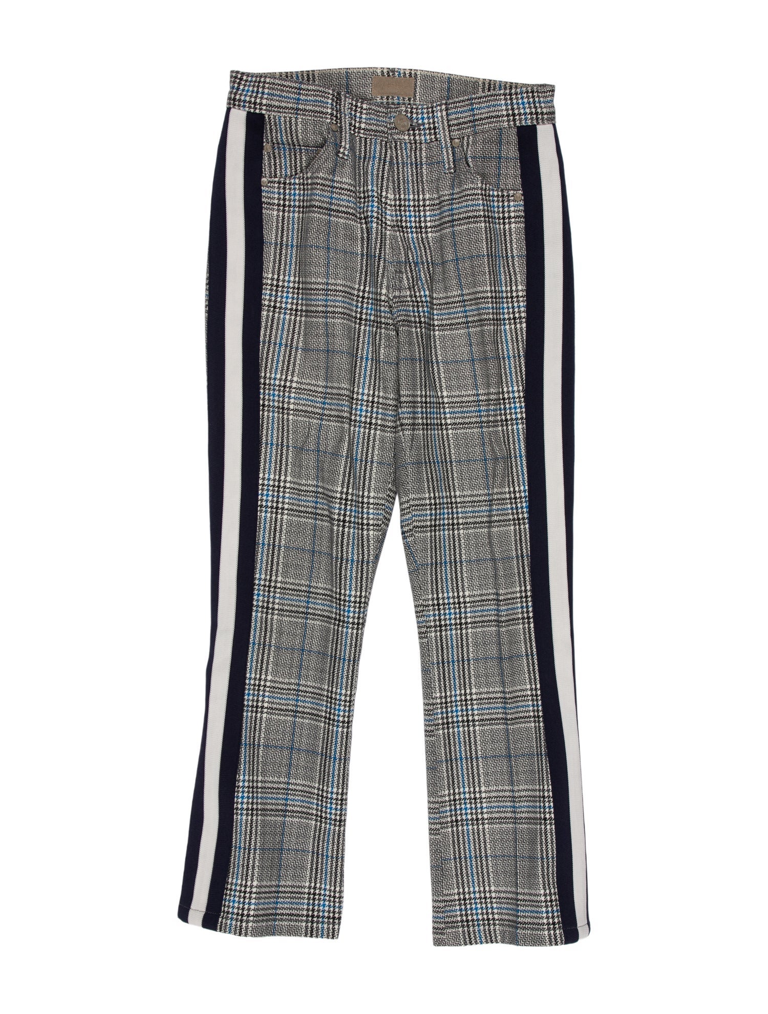 Mother Plaid Print Straight Leg Pants