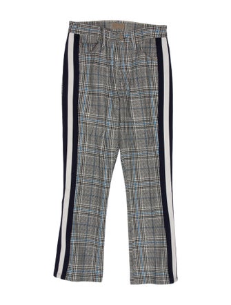 Mother Plaid Print Straight Leg Pants