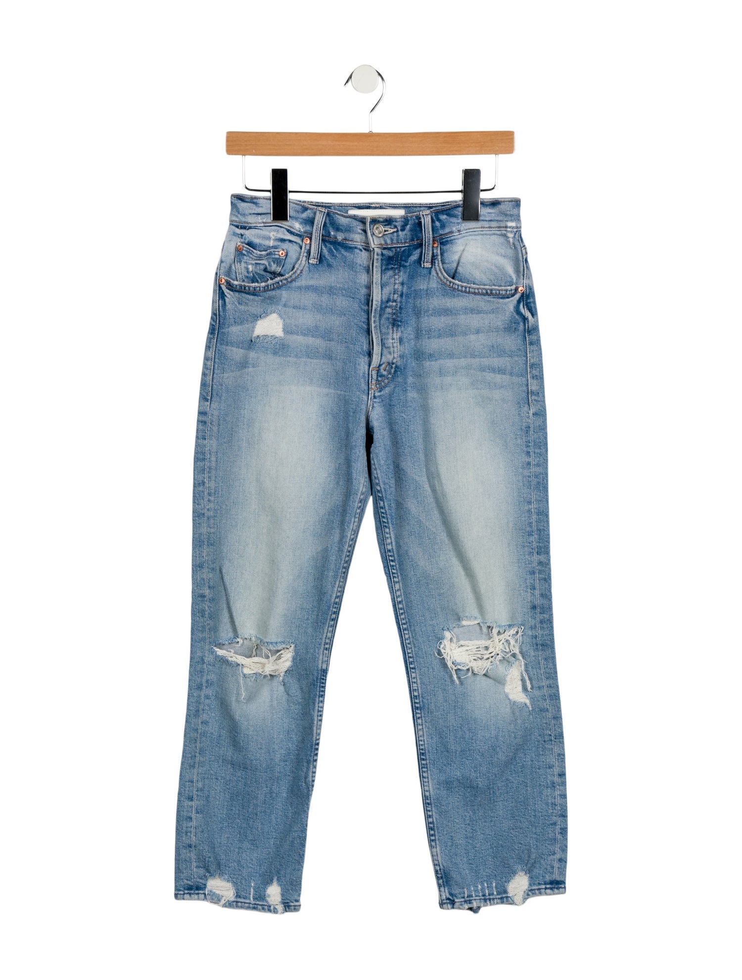 Mother Mid-Rise Straight Leg Jeans