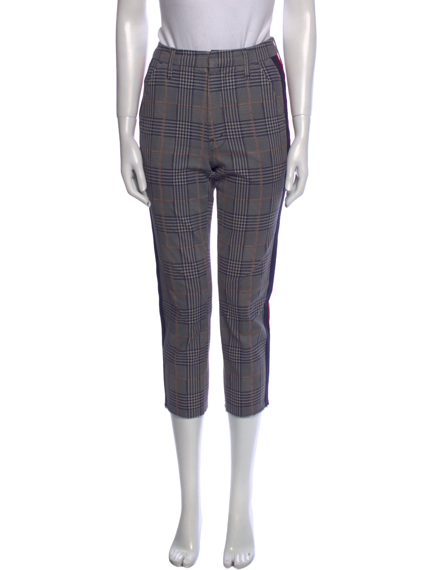 Mother Houndstooth Print Straight Leg Pants