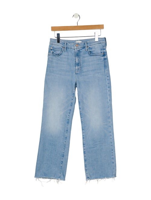 Mother The Kick It Ankle Fray Straight Leg Jeans