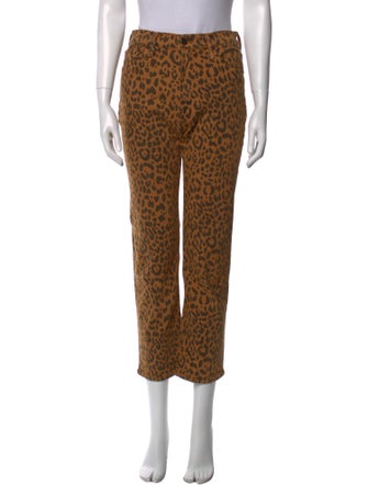 Mother Animal Print Straight Leg Pants
