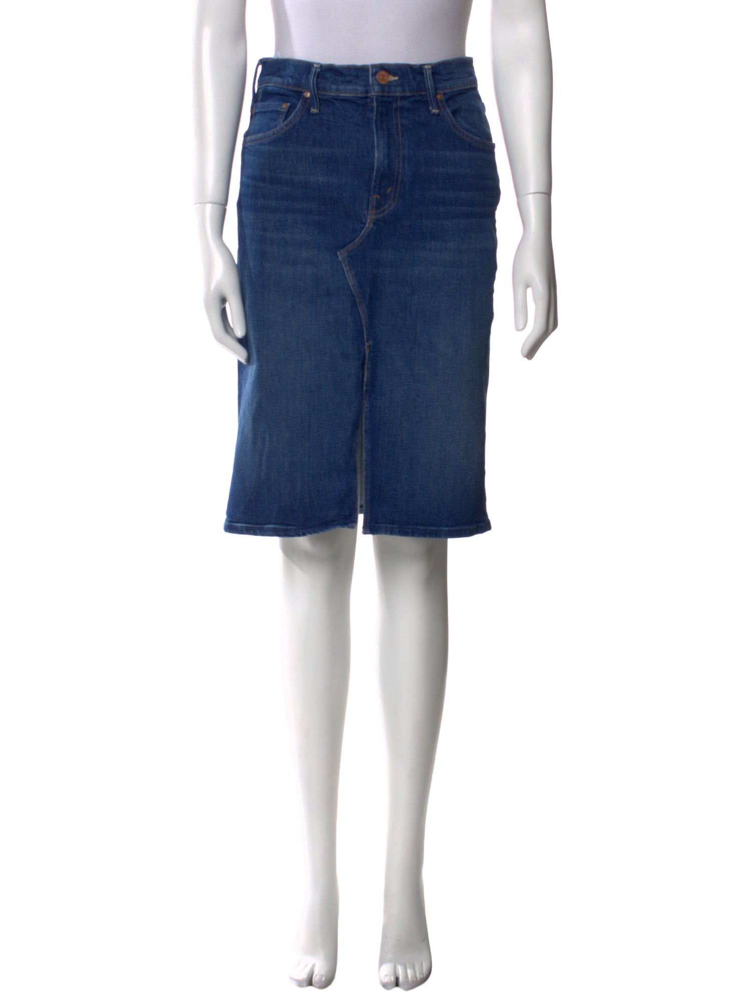 Mother Distressed Accents Knee-Length Skirt