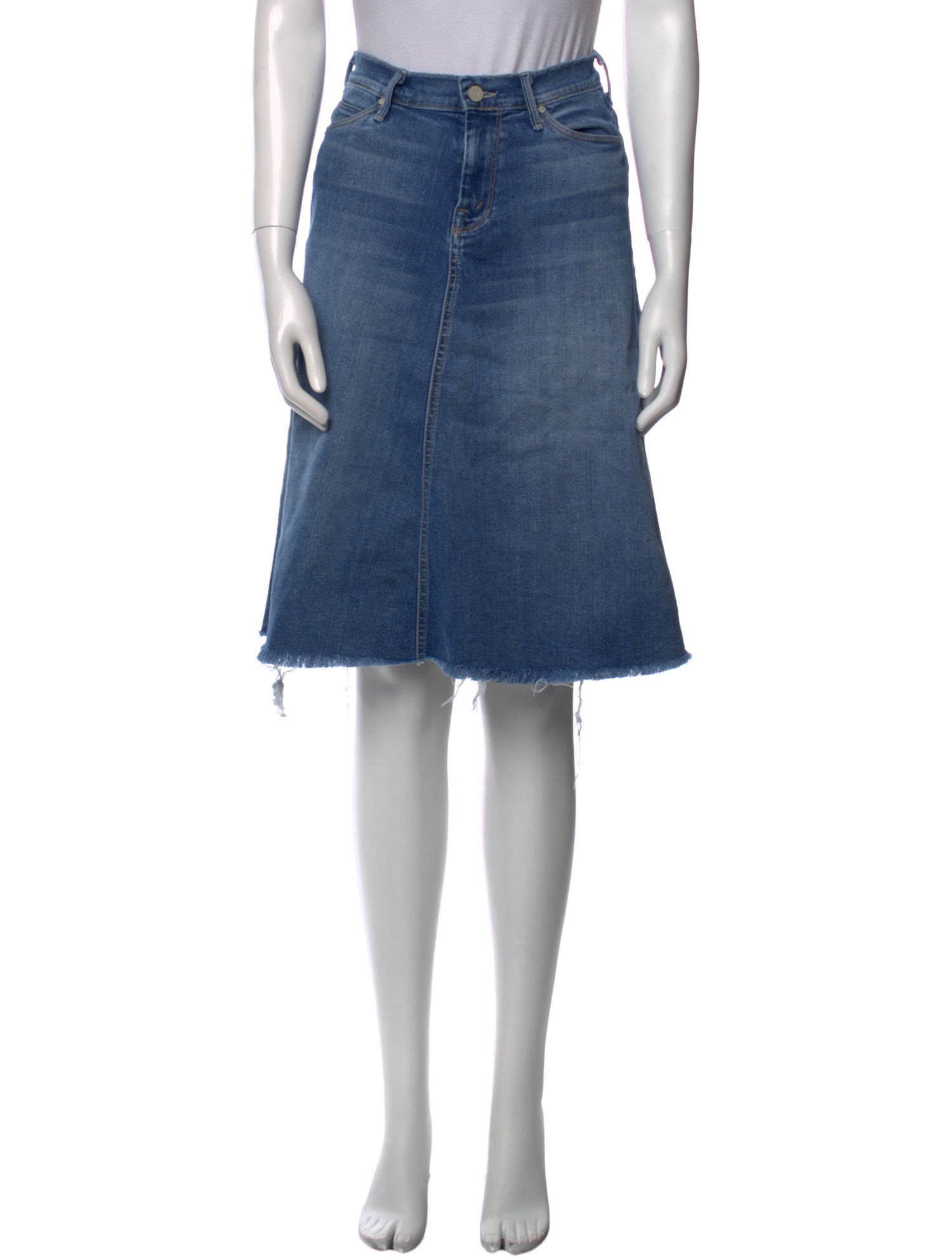 Mother Distressed Accents Knee-Length Skirt