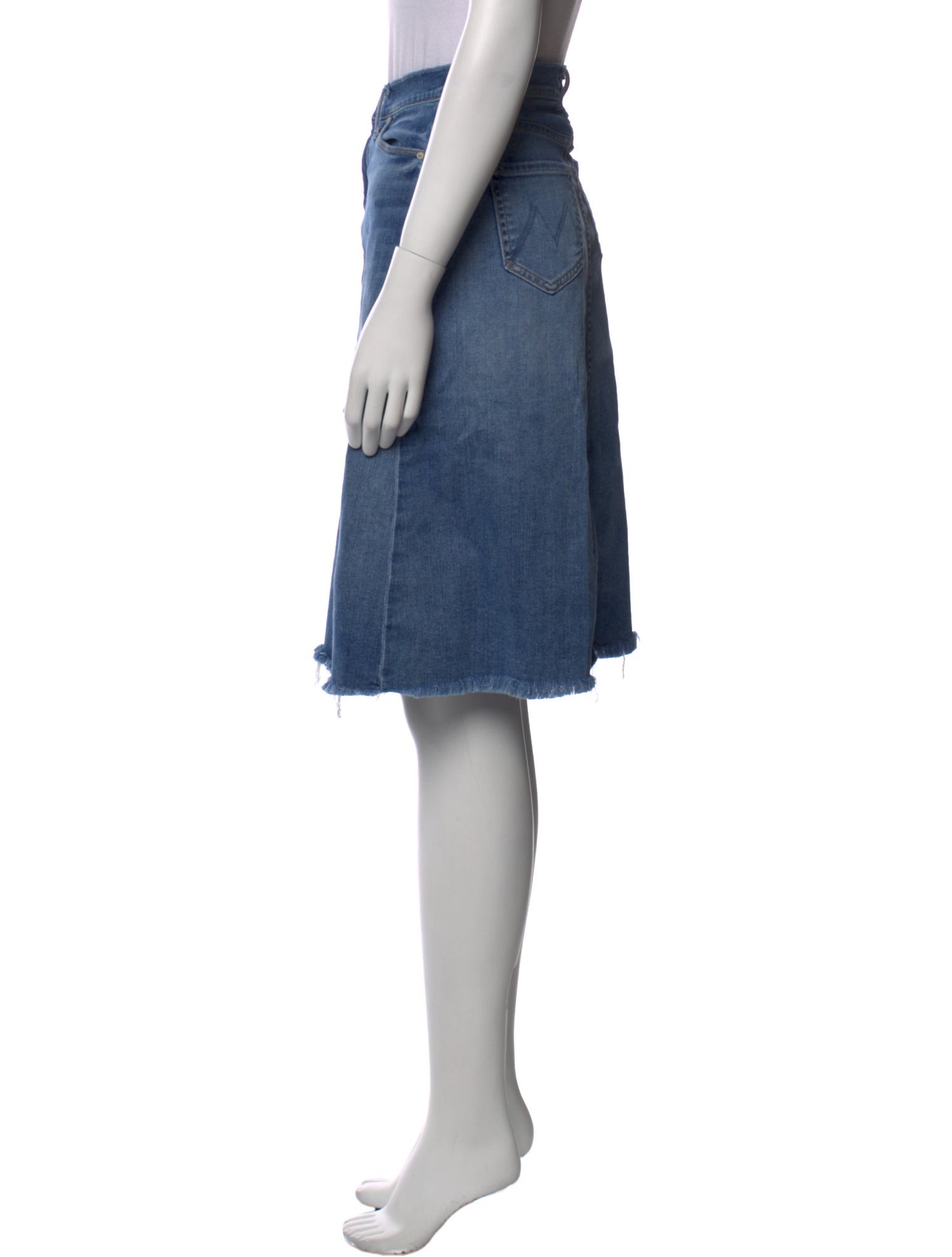 Mother Distressed Accents Knee-Length Skirt