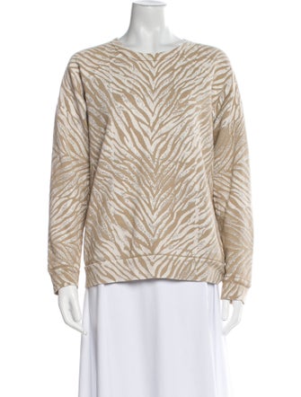 Mother Printed Bateau Neckline Sweatshirt