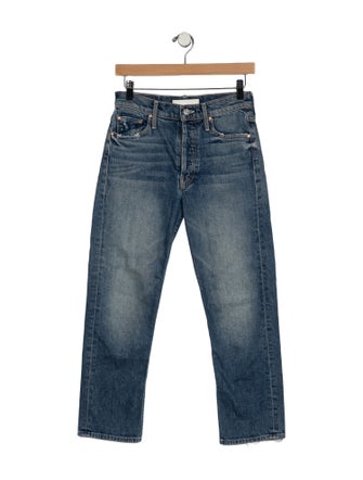 Mother Mid-Rise Straight Leg Jeans