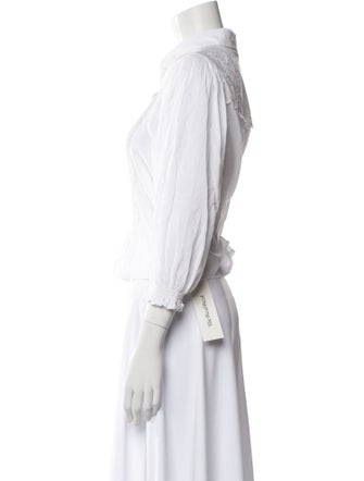 Mother Three-Quarter Sleeve Button-Up Top