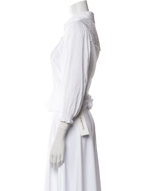 Mother Three-Quarter Sleeve Button-Up Top