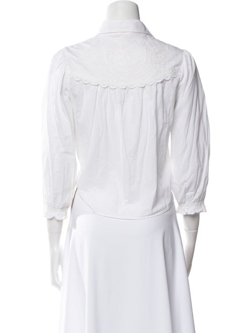 Mother Three-Quarter Sleeve Button-Up Top