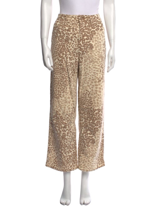 Mother Animal Print Wide Leg Pants