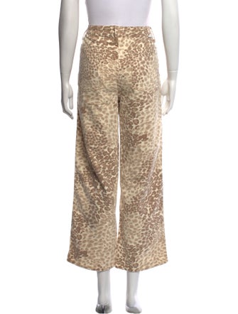 Mother Animal Print Wide Leg Pants
