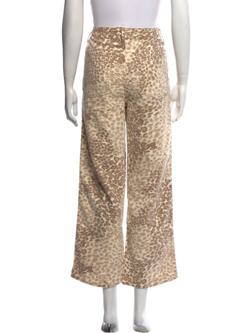 Mother Animal Print Wide Leg Pants