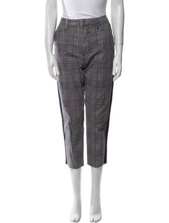 Mother Houndstooth Print Straight Leg Pants