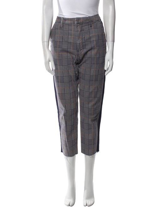 Mother Houndstooth Print Straight Leg Pants