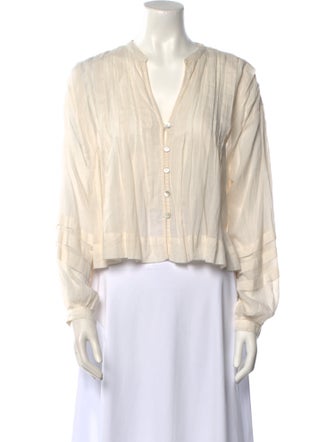 Mother V-Neck Long Sleeve Blouse