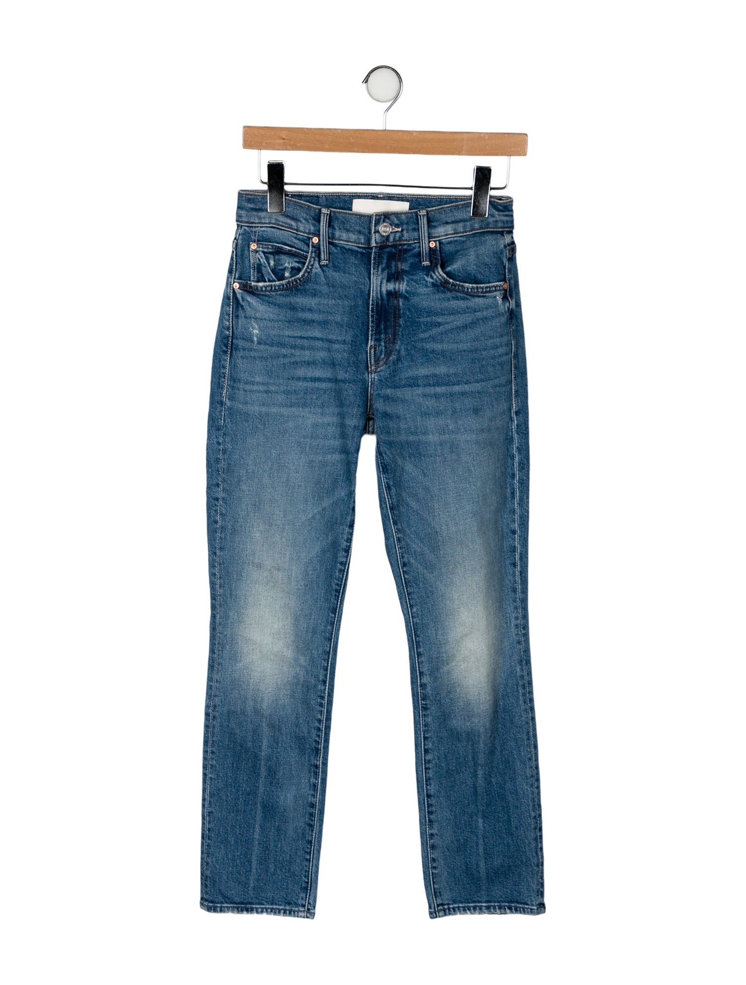 Mother Mid-Rise Straight Leg Jeans