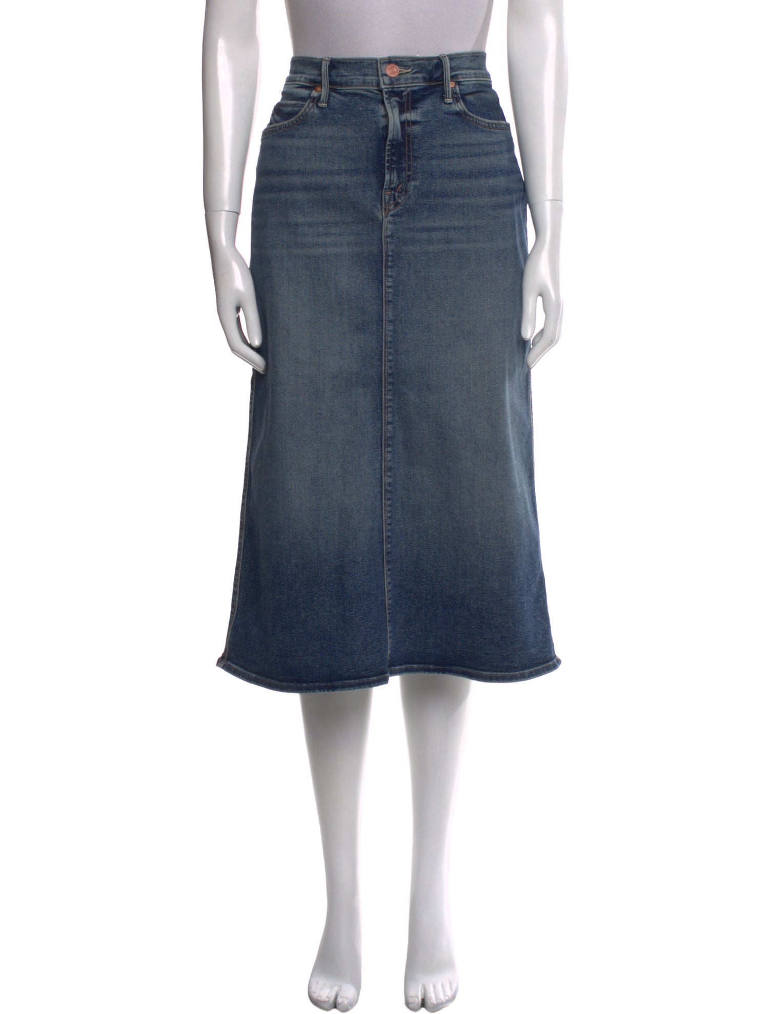 Mother Distressed Accents Midi Length Skirt