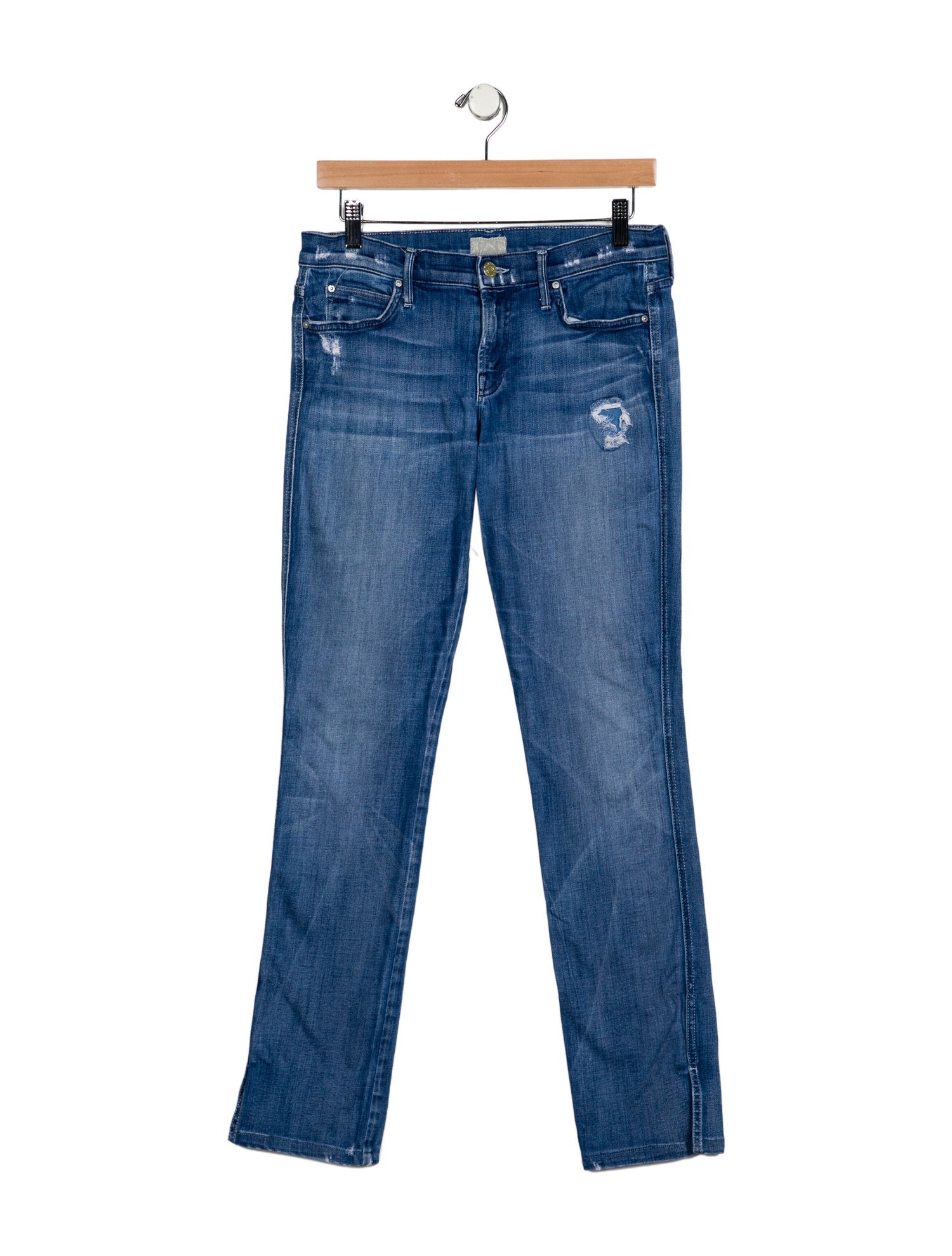 Mother Mid-Rise Straight Leg Jeans