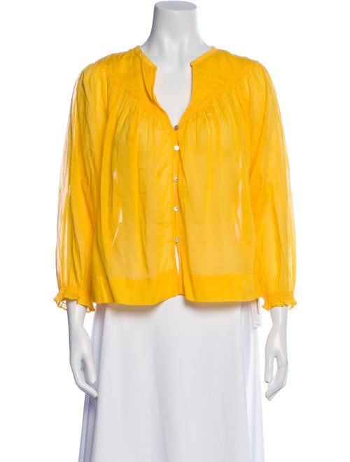 Mother V-Neck Three-Quarter Sleeve Blouse