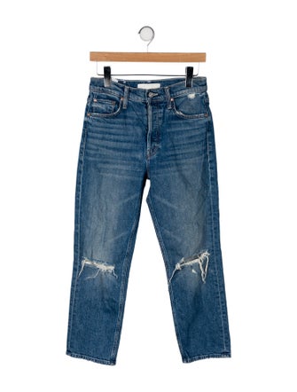 Mother Mid-Rise Straight Leg Jeans