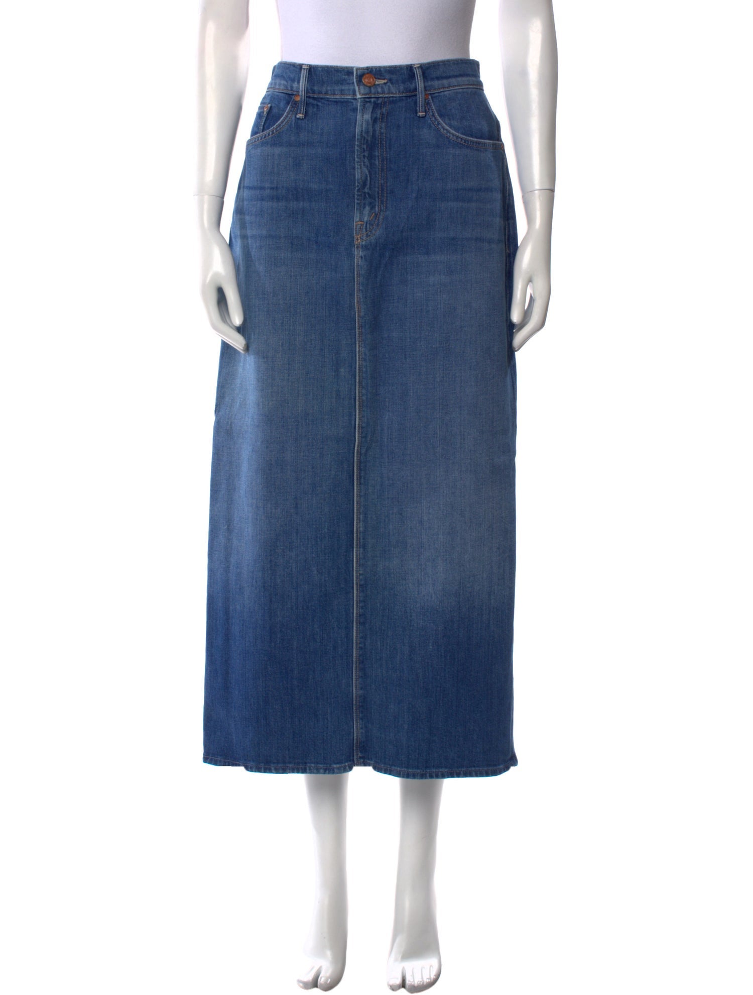 Mother Distressed Accents Midi Length Skirt