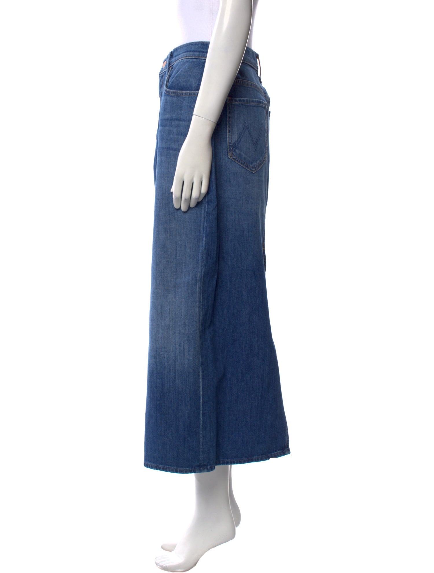 Mother Distressed Accents Midi Length Skirt