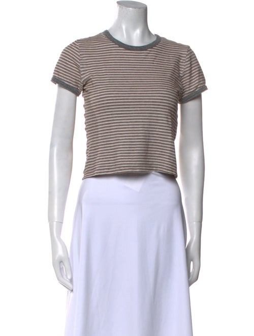 Mother Striped Crew Neck Crop Top