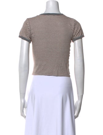 Mother Striped Crew Neck Crop Top