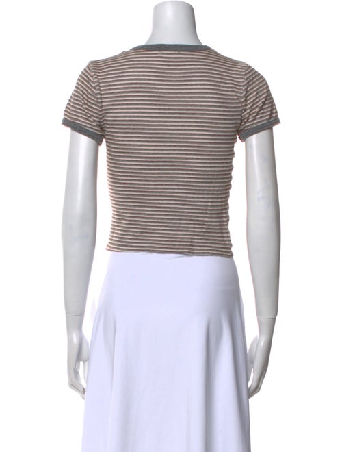 Mother Striped Crew Neck Crop Top