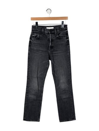 Mother Mid-Rise Straight Leg Jeans