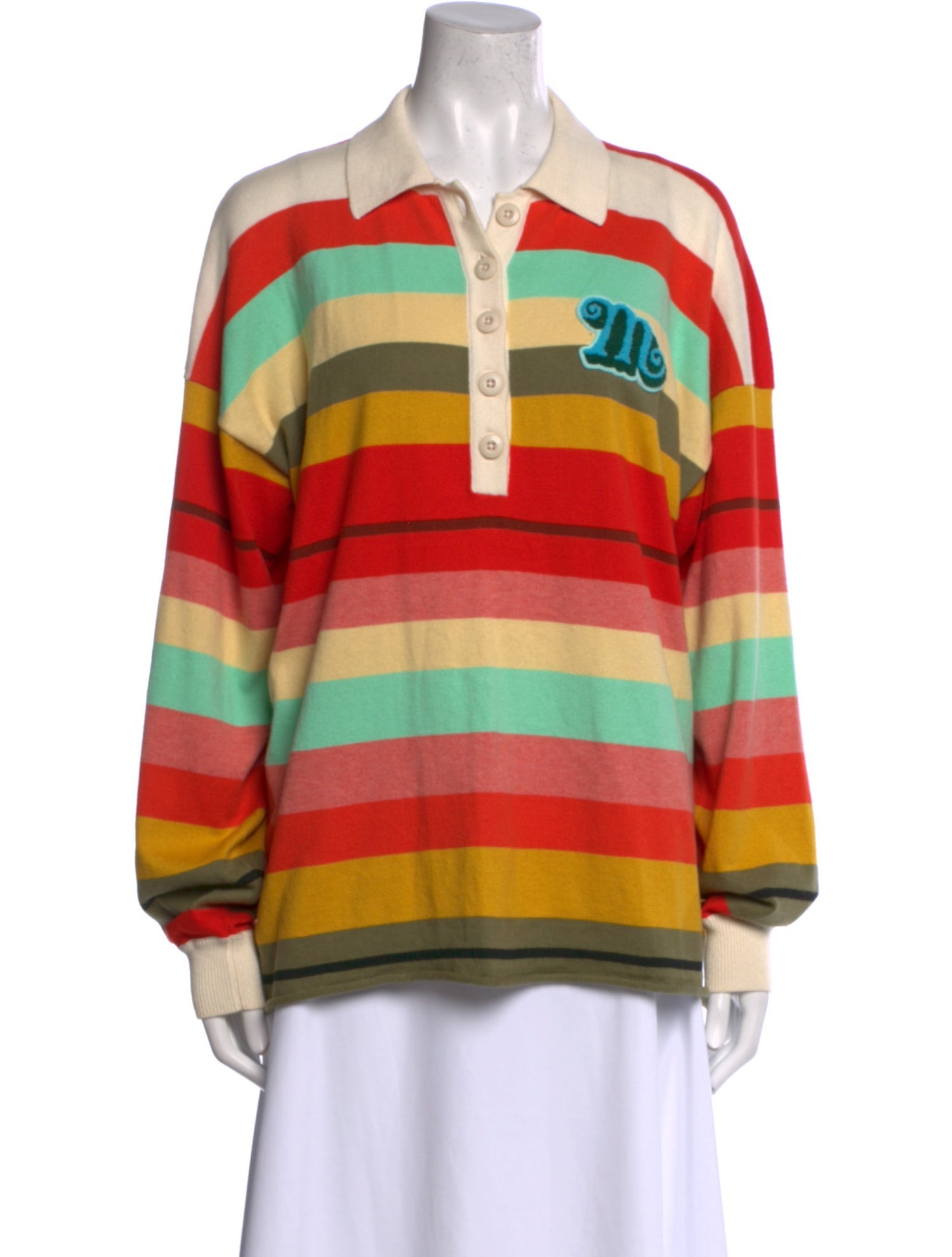Mother Striped Long Sleeve Polo