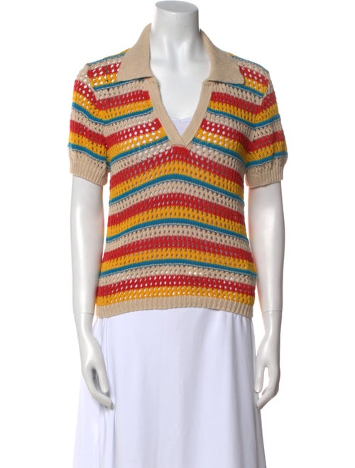 Mother Striped V-Neck Sweater