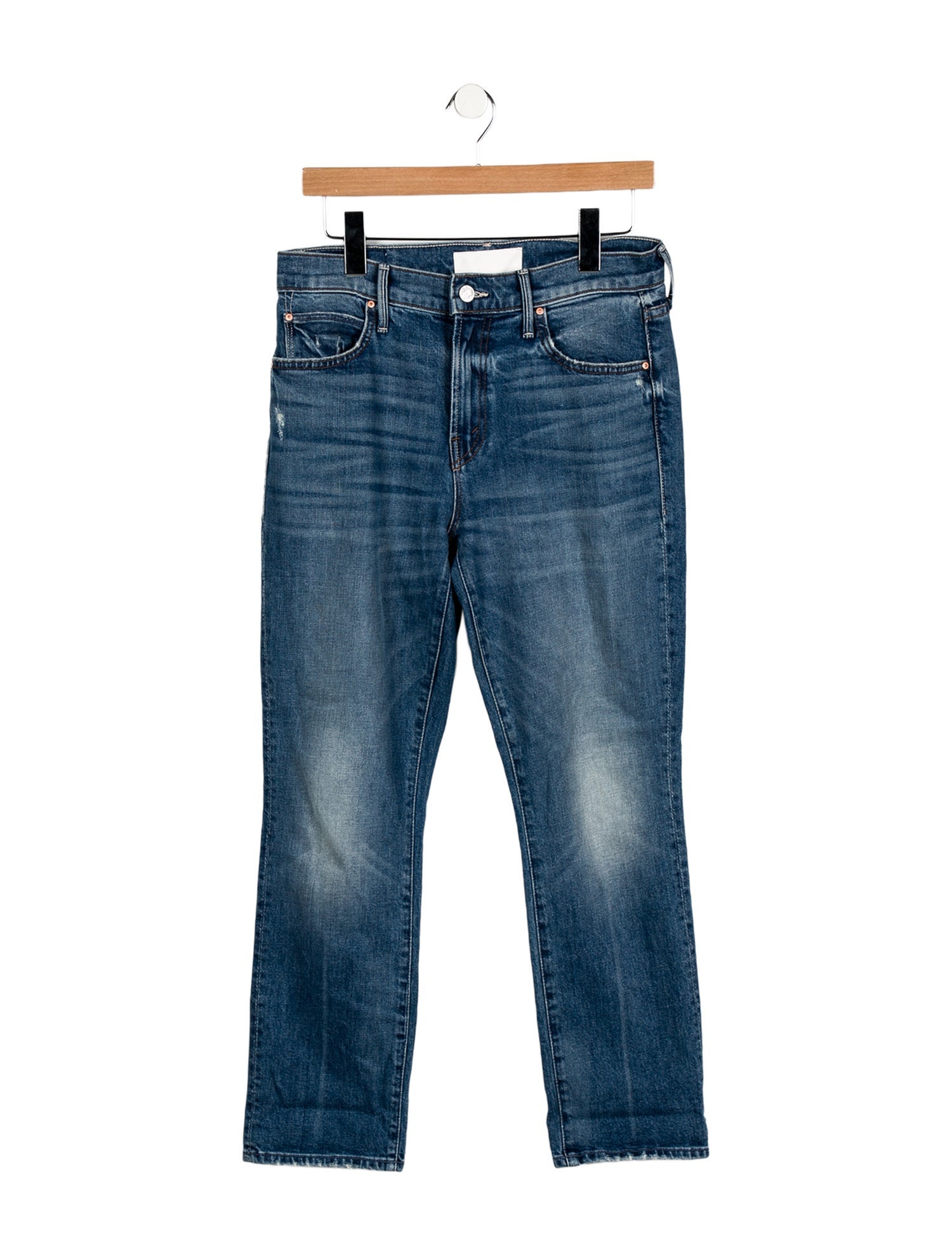 Mother Mid-Rise Straight Leg Jeans