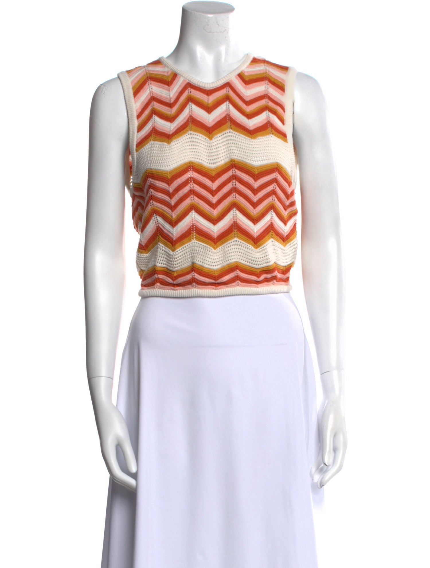 Mother Striped Crew Neck Crop Top