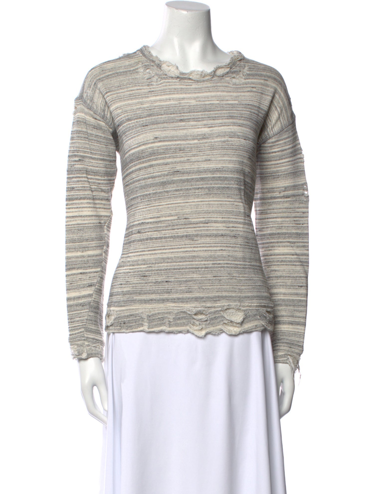 Mother Striped Scoop Neck Sweatshirt