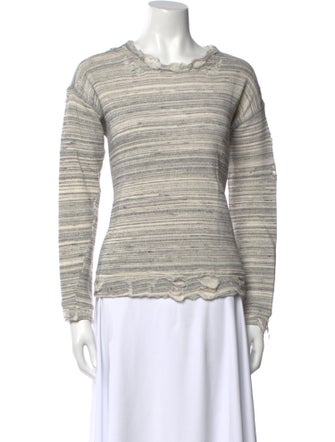 Mother Striped Scoop Neck Sweatshirt